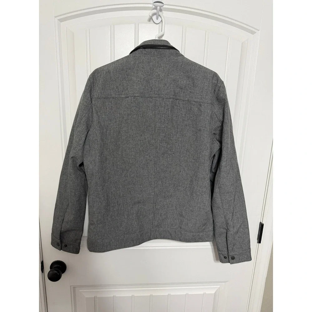 Levi Strauss & Co Jacket Mens Medium Heathered Grey Zip Snap Front EUC